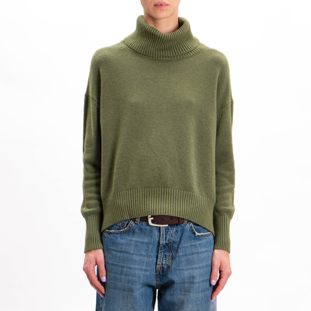 Zeroassoluto-High neck sweater - military