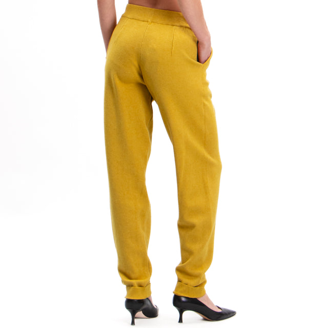 Zeroassoluto-Pantalone in maglia con coulisse - olio