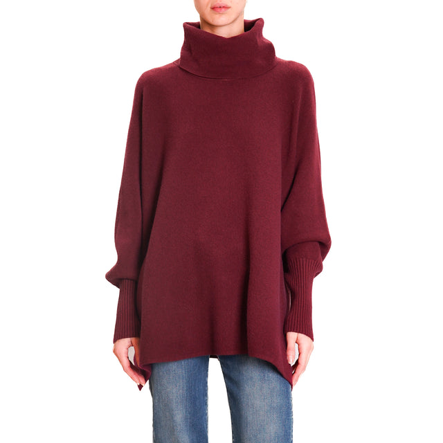 Zeroassoluto-High neck oversized sweater - wine