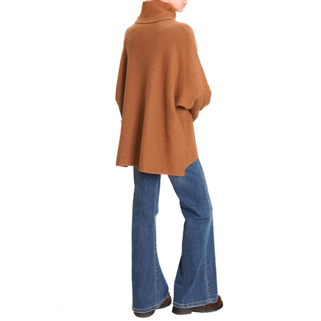 Zeroassoluto-High neck oversized sweater - camel