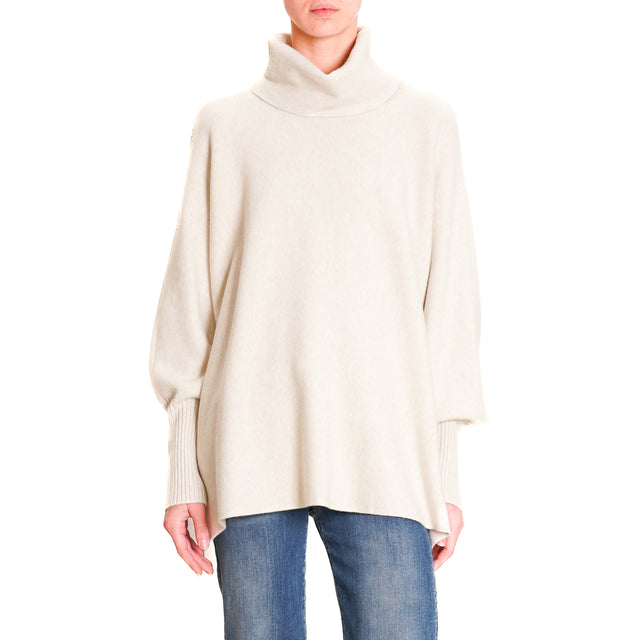 Zeroassoluto-High neck oversized sweater - chalk