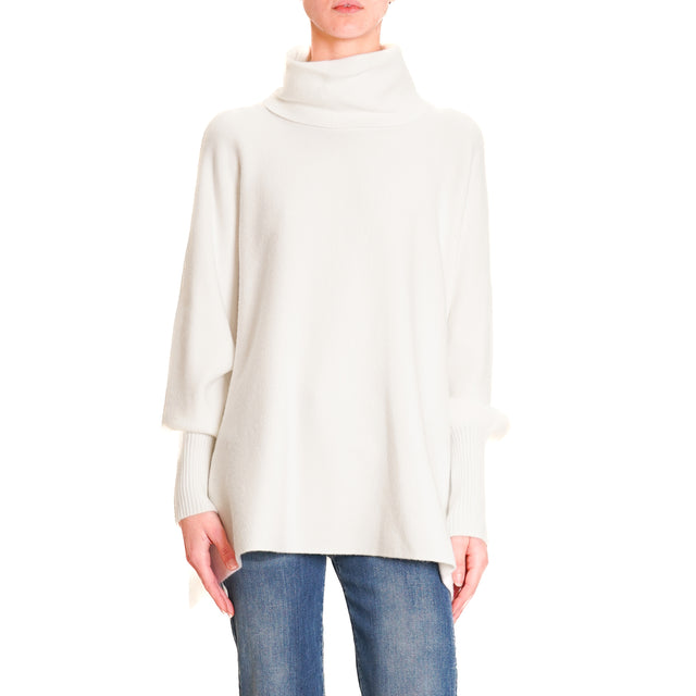 Zeroassoluto-High neck oversized sweater - off white