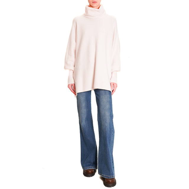 Zeroassoluto-High neck oversized sweater - light pink