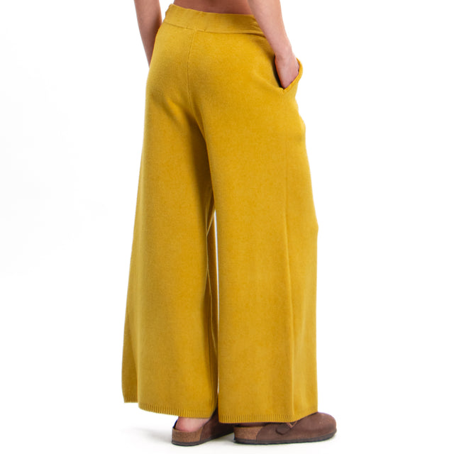 Zeroassoluto-Pants in knit with pleats - oil