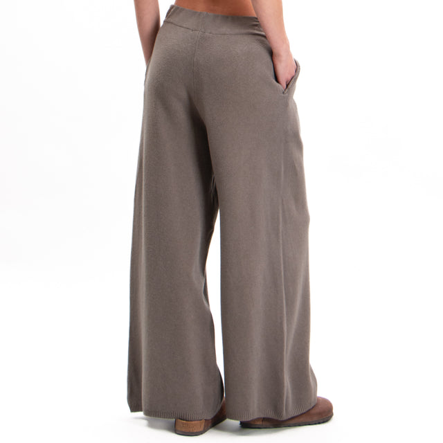 Zeroassoluto-Pantalone in maglia con pinces - taupe