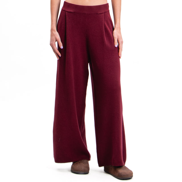 Zeroassoluto-Pants in knit with pleats - wine