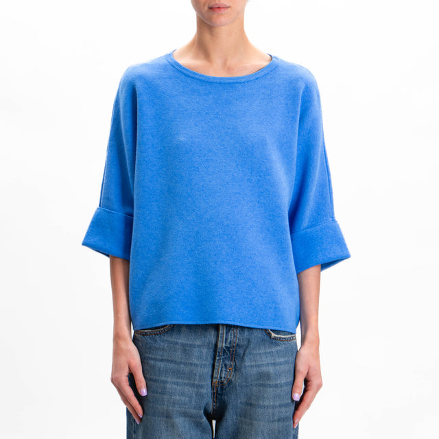 Zeroassoluto-3/4 sleeve box jersey - light blue