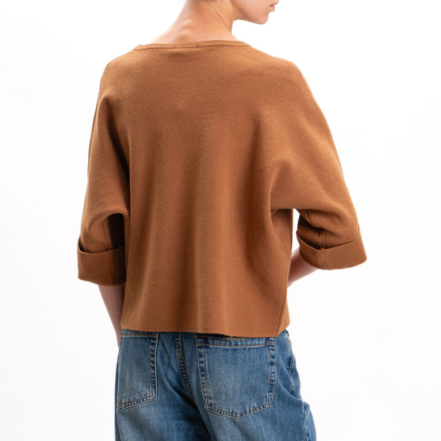 Zeroassoluto-Maglia scatola manica 3/4 - camel