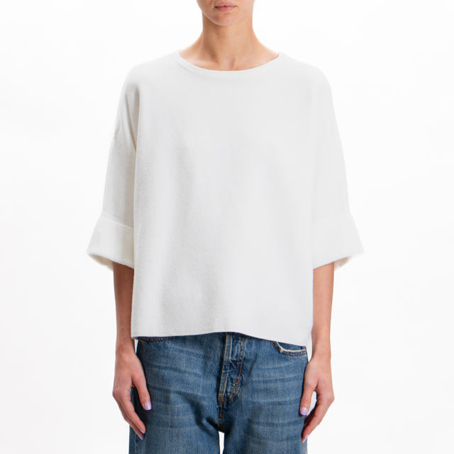 Zeroassoluto-3/4 Sleeve Box Jersey - Off White