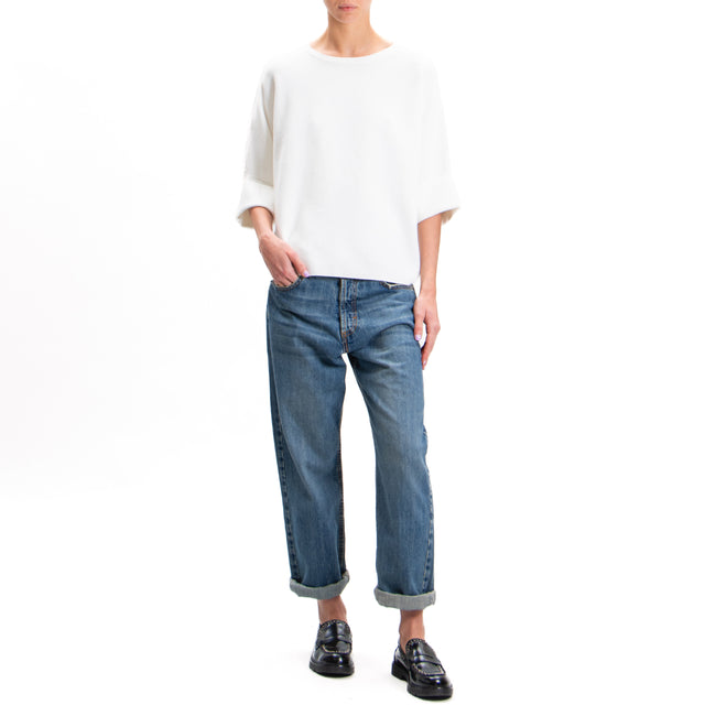 Zeroassoluto-Maglia scatola manica 3/4 - off white