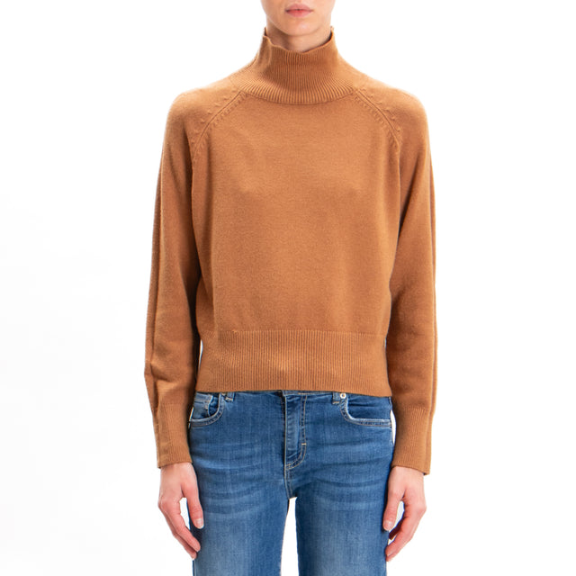 Zeroassoluto-Mounted neck sweater - camel