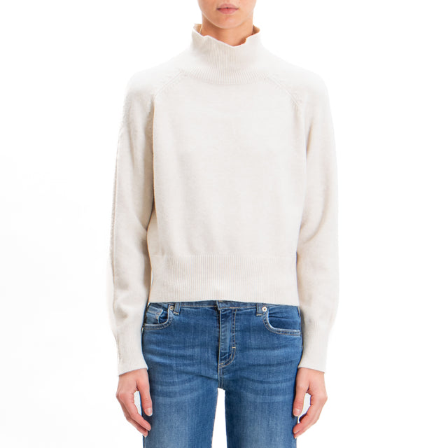 Zeroassoluto-Assembled collar sweater - chalk