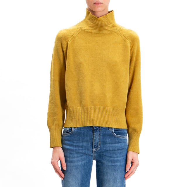 Zeroassoluto-Mounted neck sweater - oil