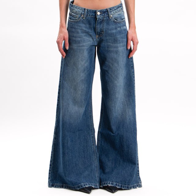 Zeroassoluto-ANGEL wide leg jeans with tears - denim