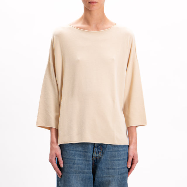 Kontatto-Maglia over girocollo - beige