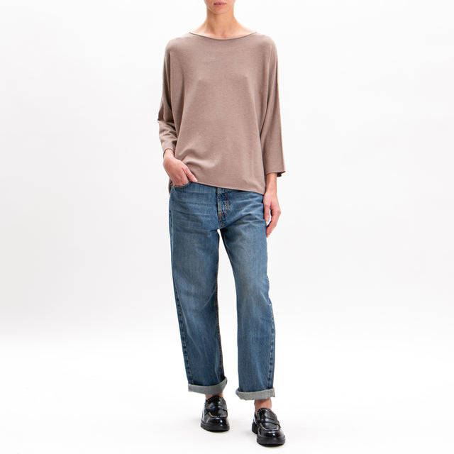 Kontatto-Oversized Crewneck Sweater - Dove Grey