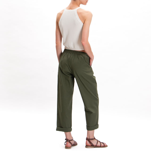 Haveone-Pantalone con elastico e coulisse - militare