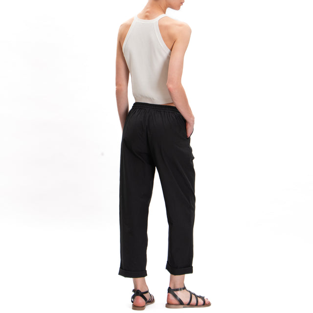Haveone-Pantalone con elastico e coulisse - nero