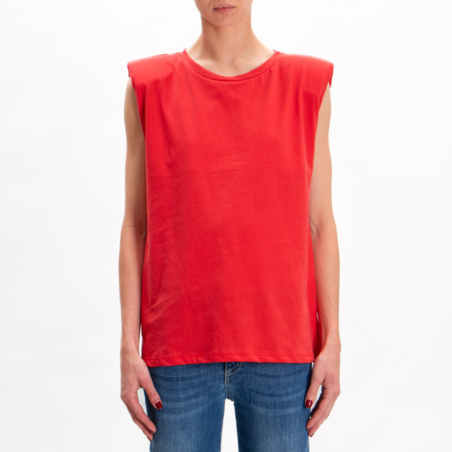 Vicolo-T-shirt smanicata con spalline - rosso