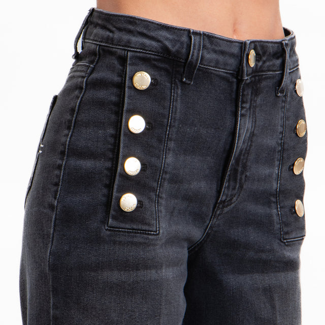 Vicolo-Jeans GIUDITH bootcut gold buttons - black