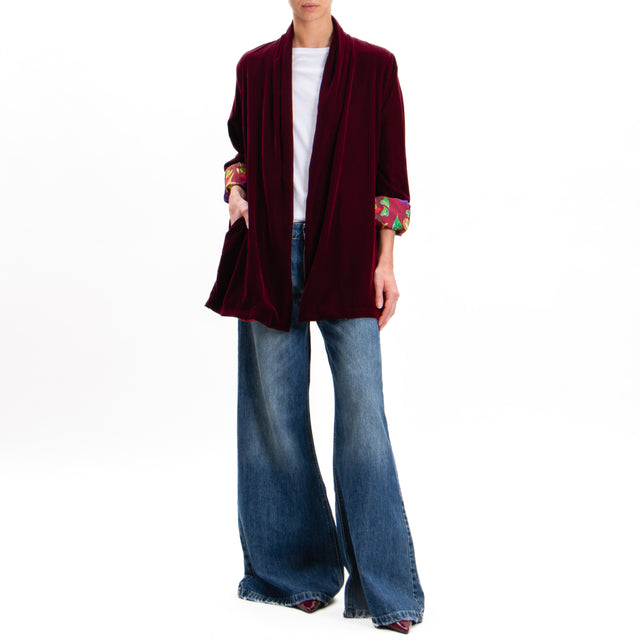 Wu'side-Velvet Kimono - Bordeaux