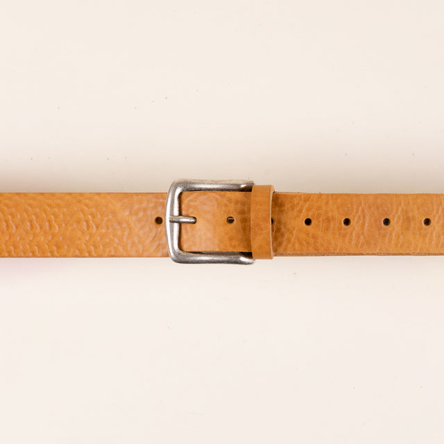 zeroassoluto-Leather belt with buckle - light leather