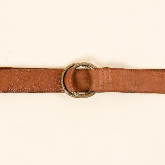 Zeroassoluto-Cintura doppio anello wax grease washed - cuoio